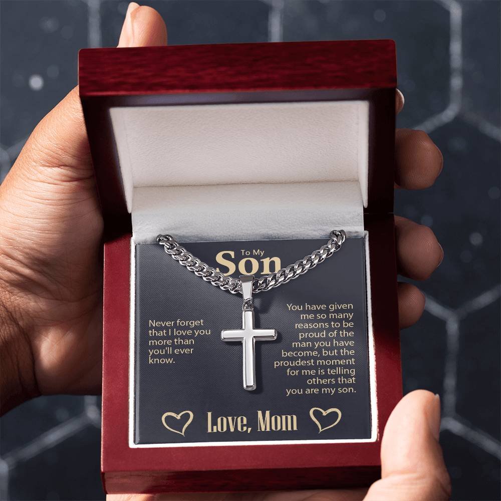 Son Cross Necklace - Personalized Message Card Jewelry - Jewelry Inns