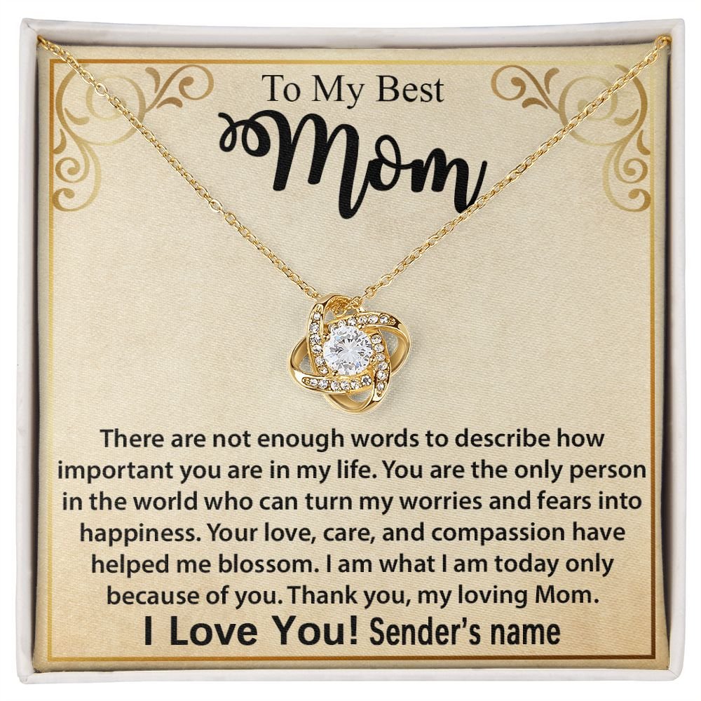 Personalized Necklace For Mom - Mothers Day Gift Ideas, Birthday Christmas Gift for Mom Love Knot - Custom name #az23e246 - Image 2