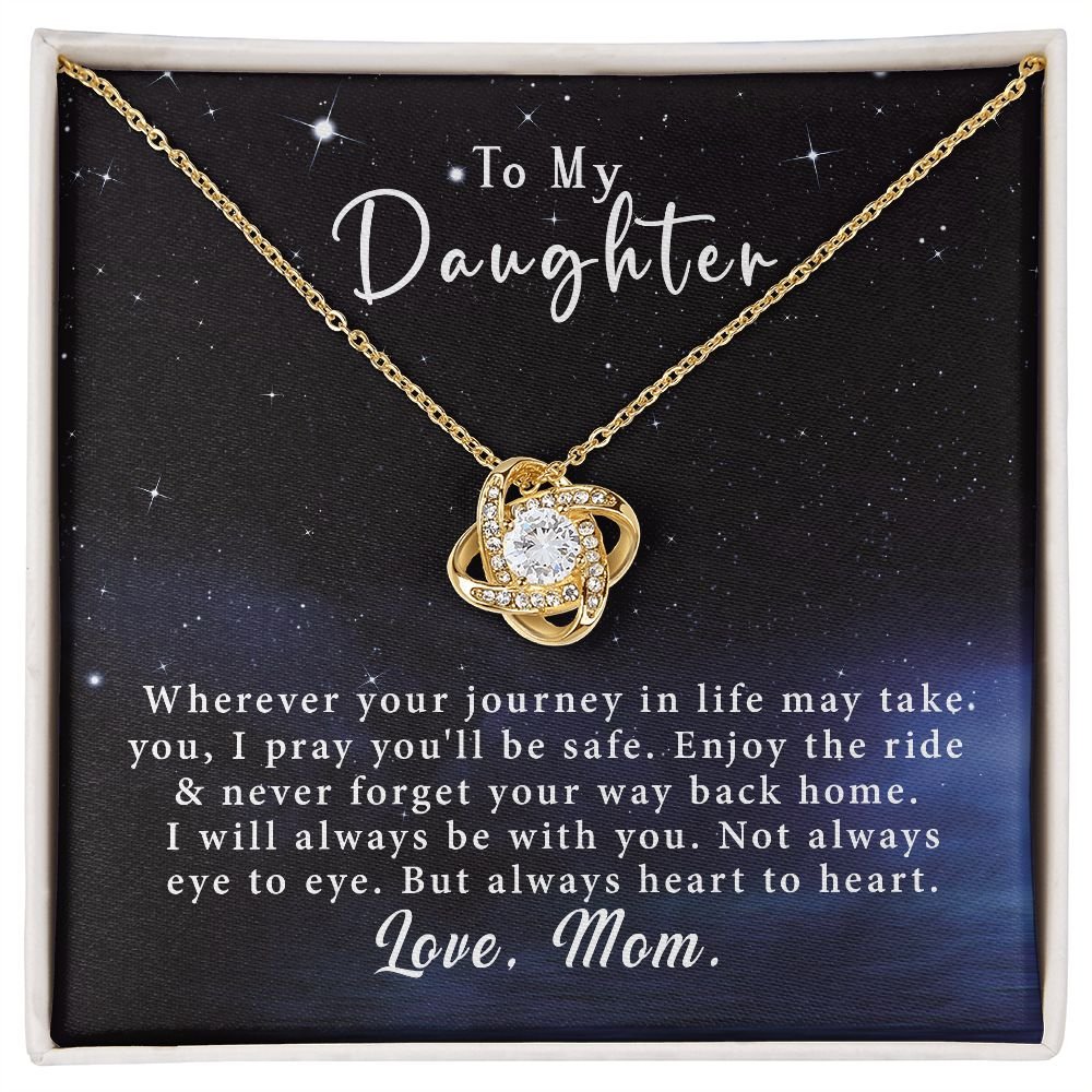 To My Daughter Love Knot Necklace Gift From Mom - Always heart to heart #e40 - Image 7