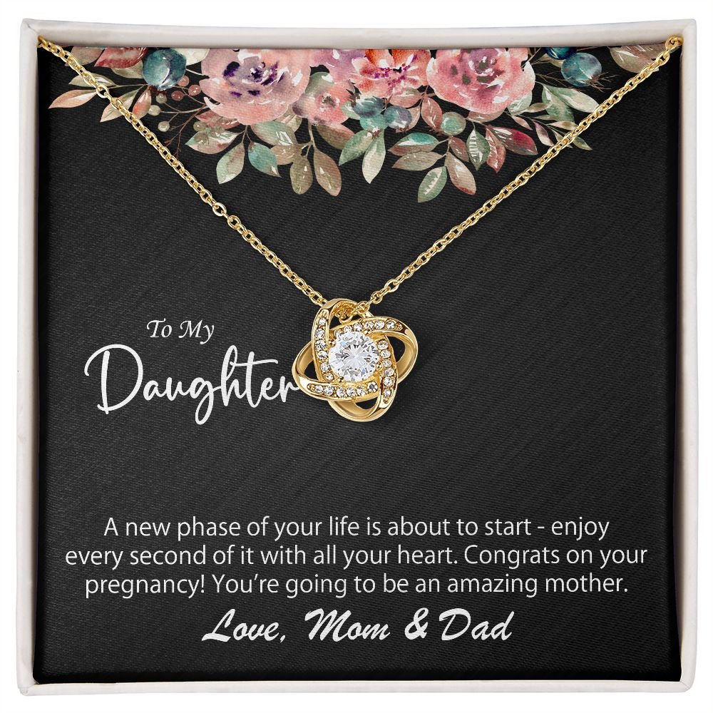 To My Daughter On Her Pregnancy Gift From Mom & Dad- A new phase - Love Knot Necklace #e46 - Image 6