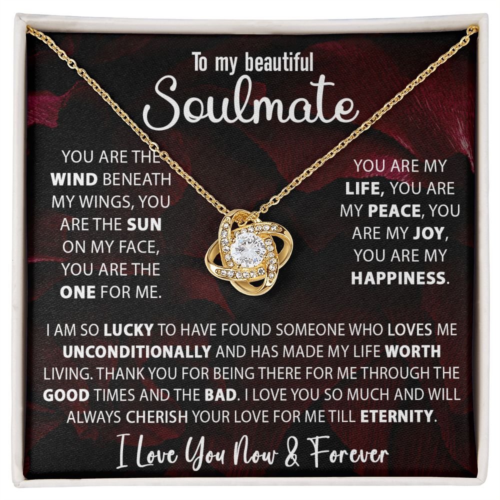 To My Soulmate Necklace Gift For Wife Girlfriend Valentine's Day Birthday Anniversary With Message Card Love Knot Pendant Gift For Her #e227 - Image 6