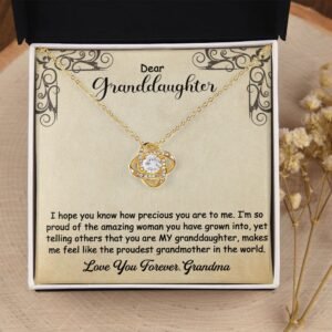 To My Granddaughter Necklace Gift - I hope you know - Love Knot #e160
