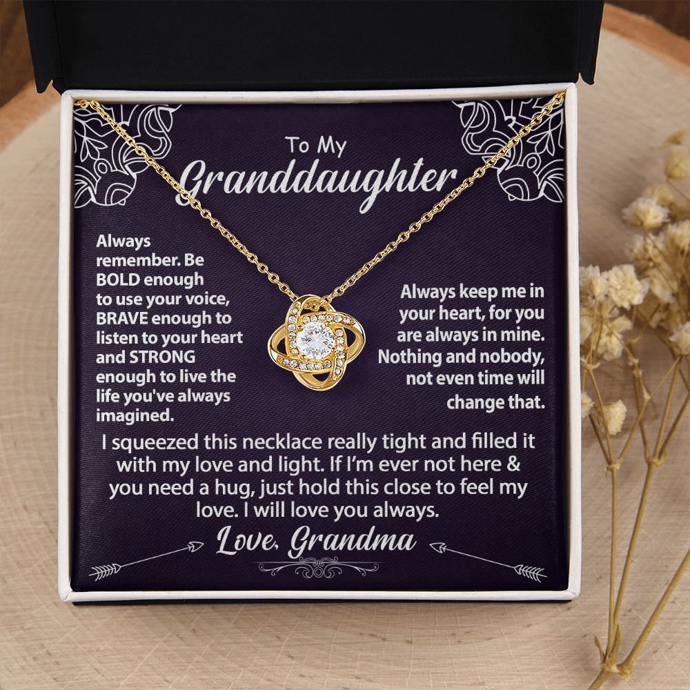 To My Granddaughter Necklace Gift - Be Bold - Love Knot #e158 - Image 8