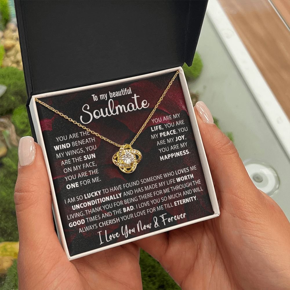 To My Soulmate Necklace Gift For Wife Girlfriend Valentine's Day Birthday Anniversary With Message Card Love Knot Pendant Gift For Her #e227 - Image 19