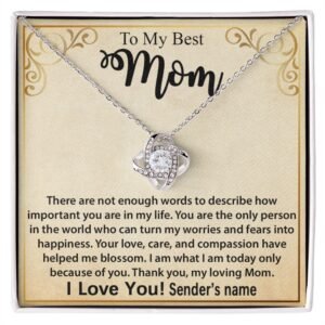 Personalized Necklace For Mom - Mothers Day Gift Ideas, Birthday Christmas Gift for Mom Love Knot - Custom name #az23e246