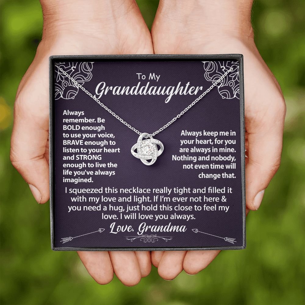 To My Granddaughter Necklace Gift - Be Bold - Love Knot #e158 - Image 3