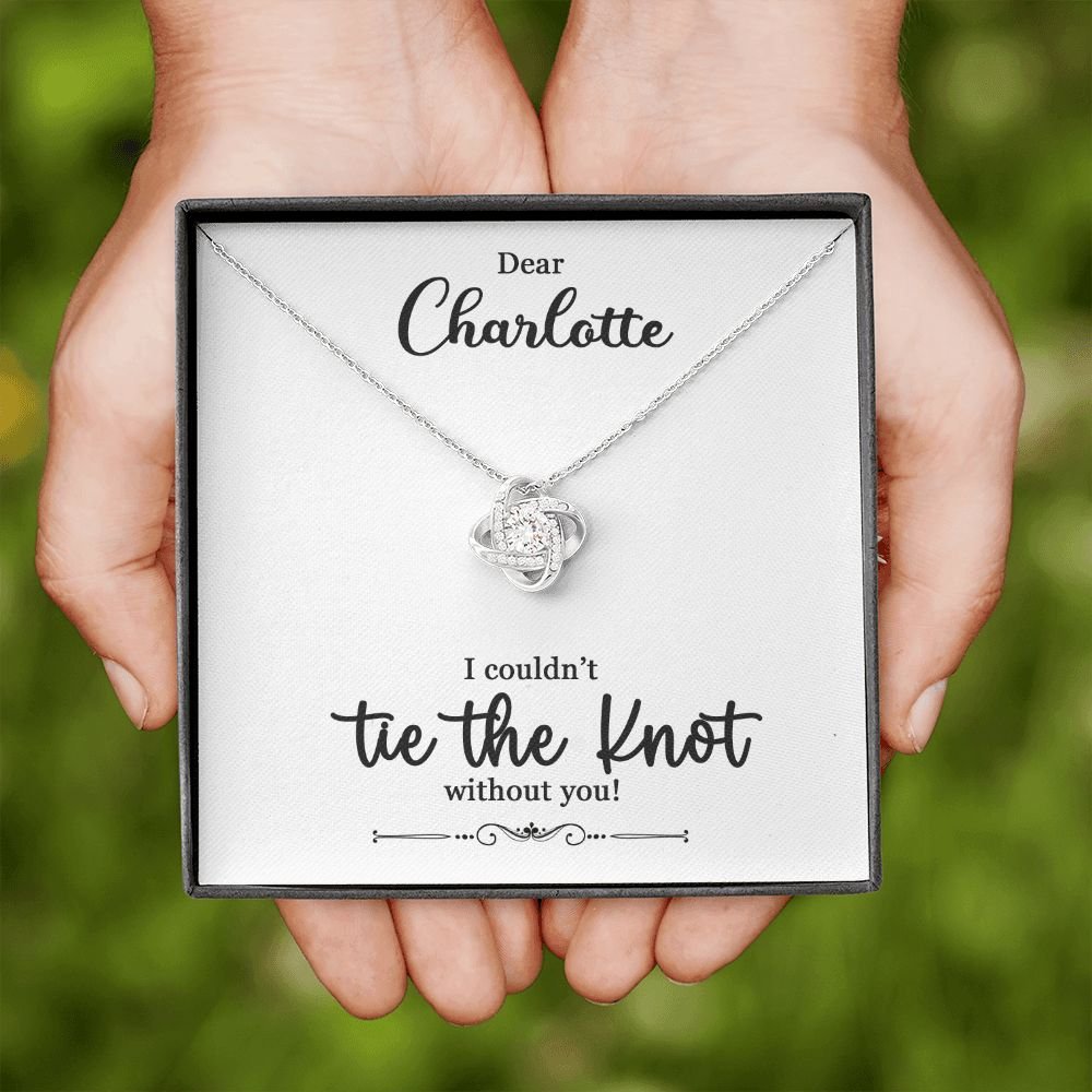 To My Bridesmaid Gift - I Couldn't Tie The Knot Without You - Love Knot Necklace #e73 - Image 30