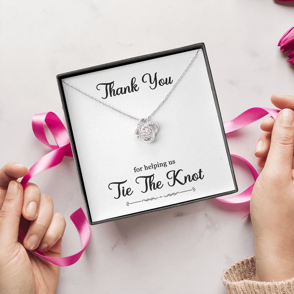 To My Bridesmaid Gift - Thank You For helping Us Tie The Knot - Love Knot Necklace #e74 - Image 47
