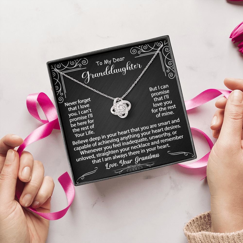 To My Granddaughter Necklace Gift - Believe deep in your heart - Love Knot #e72b - Image 22