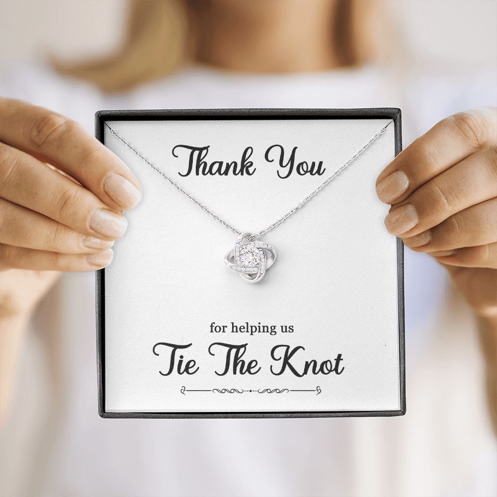 To My Bridesmaid Gift - Thank You For helping Us Tie The Knot - Love Knot Necklace #e74 - Image 43