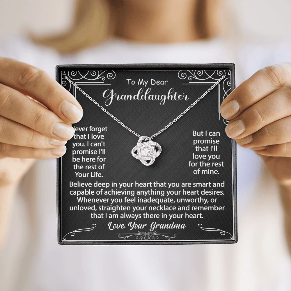 To My Granddaughter Necklace Gift - Believe deep in your heart - Love Knot #e72b - Image 19