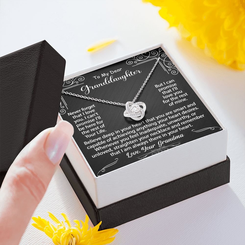 To My Granddaughter Necklace Gift - Believe deep in your heart - Love Knot #e72b - Image 20
