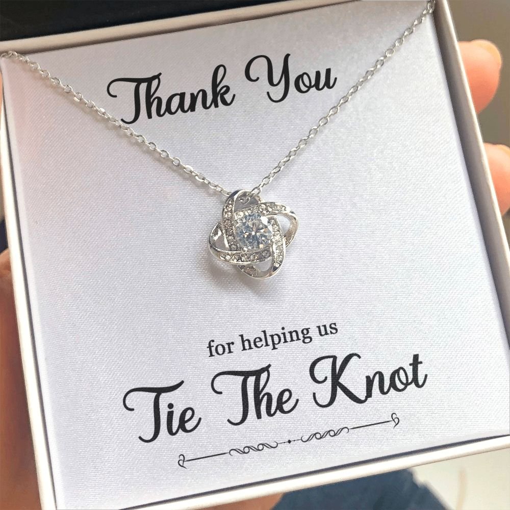 To My Bridesmaid Gift - Thank You For helping Us Tie The Knot - Love Knot Necklace #e74 - Image 45