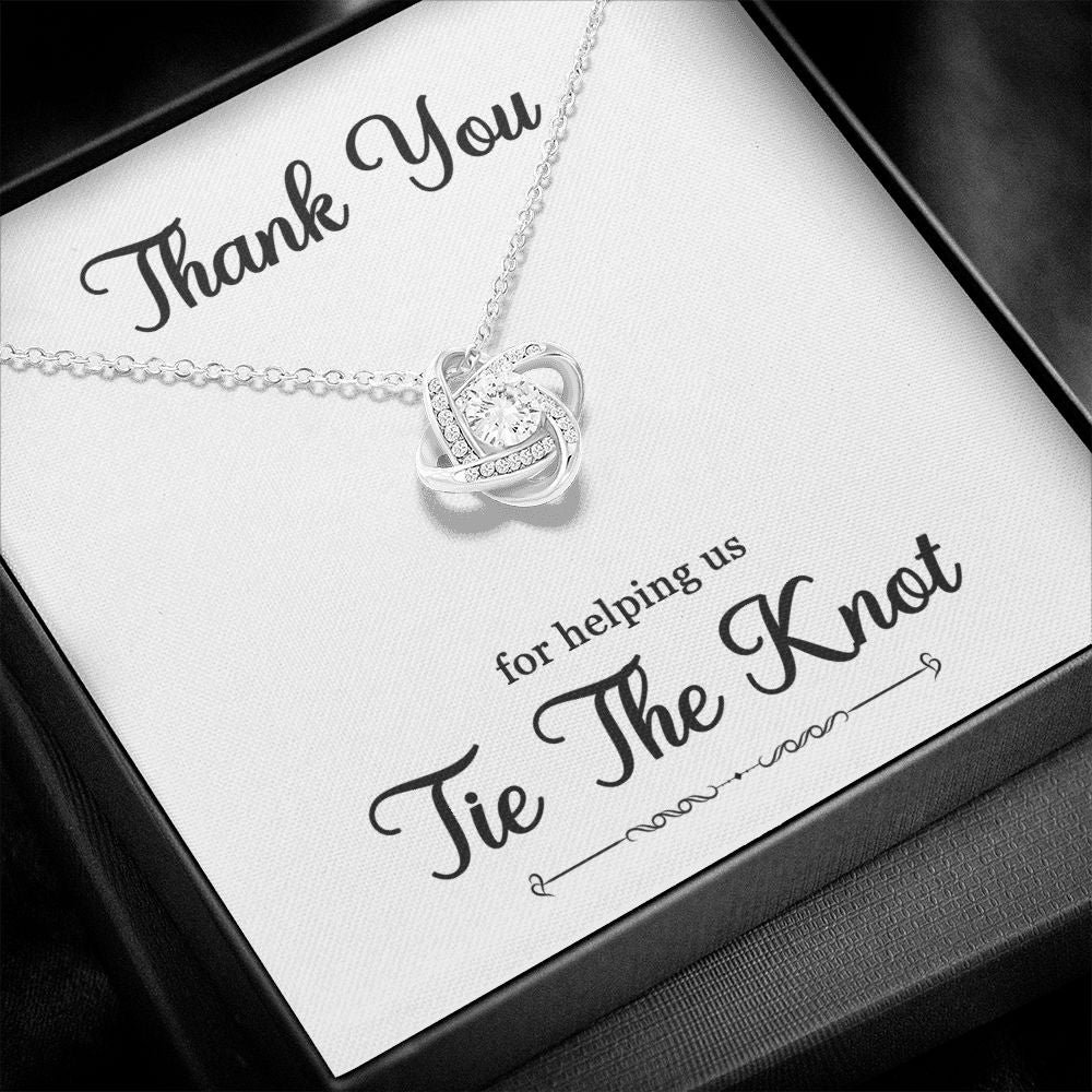 To My Bridesmaid Gift - Thank You For helping Us Tie The Knot - Love Knot Necklace #e74 - Image 42