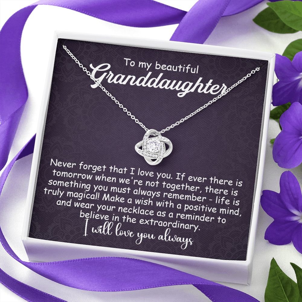 To My Granddaughter Necklace Gift - Life is truly magical - Love Knot #e157 - Image 12