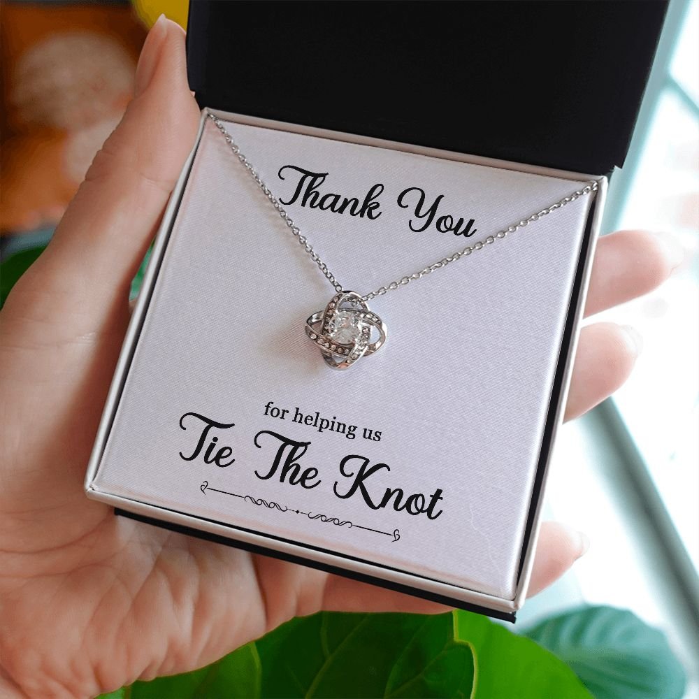 To My Bridesmaid Gift - Thank You For helping Us Tie The Knot - Love Knot Necklace #e74 - Image 4