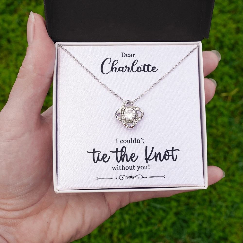 To My Bridesmaid Gift - I Couldn't Tie The Knot Without You - Love Knot Necklace #e73 - Image 32