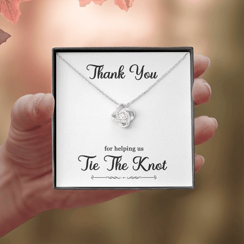 To My Bridesmaid Gift - Thank You For helping Us Tie The Knot - Love Knot Necklace #e74 - Image 40