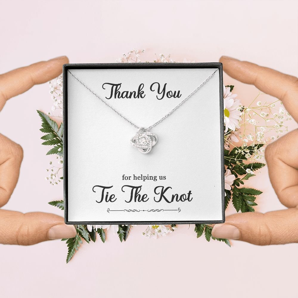To My Bridesmaid Gift - Thank You For helping Us Tie The Knot - Love Knot Necklace #e74 - Image 3