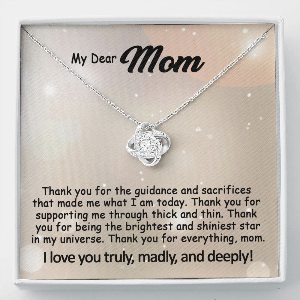 To My Mom Necklace, Mother's Day Birthday Gift Ideas From Daughter & Son, Poem Message Card Love Knot Pendant Jewelry Presents For Her #e242b - Image 6