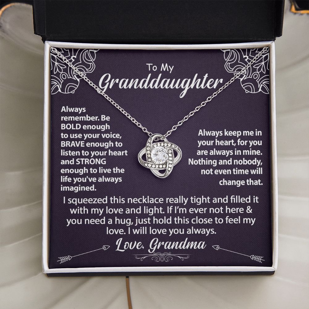 To My Granddaughter Necklace Gift - Be Bold - Love Knot #e158 - Image 7