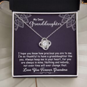 To My Granddaughter Necklace Gift - I hope you know - Love Knot #e162