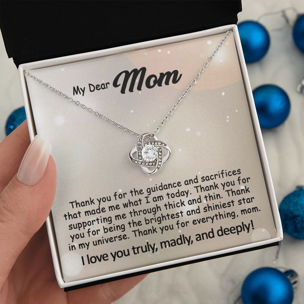 To My Mom Necklace, Mother's Day Birthday Gift Ideas From Daughter & Son, Poem Message Card Love Knot Pendant Jewelry Presents For Her #e242b - Image 10