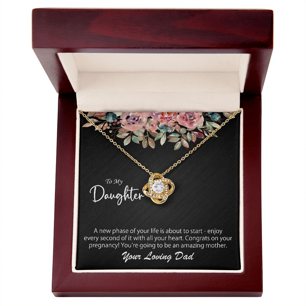 To My Daughter On Her Pregnancy Gift From Dad- A new phase - Love Knot Necklace #e45 - Image 8