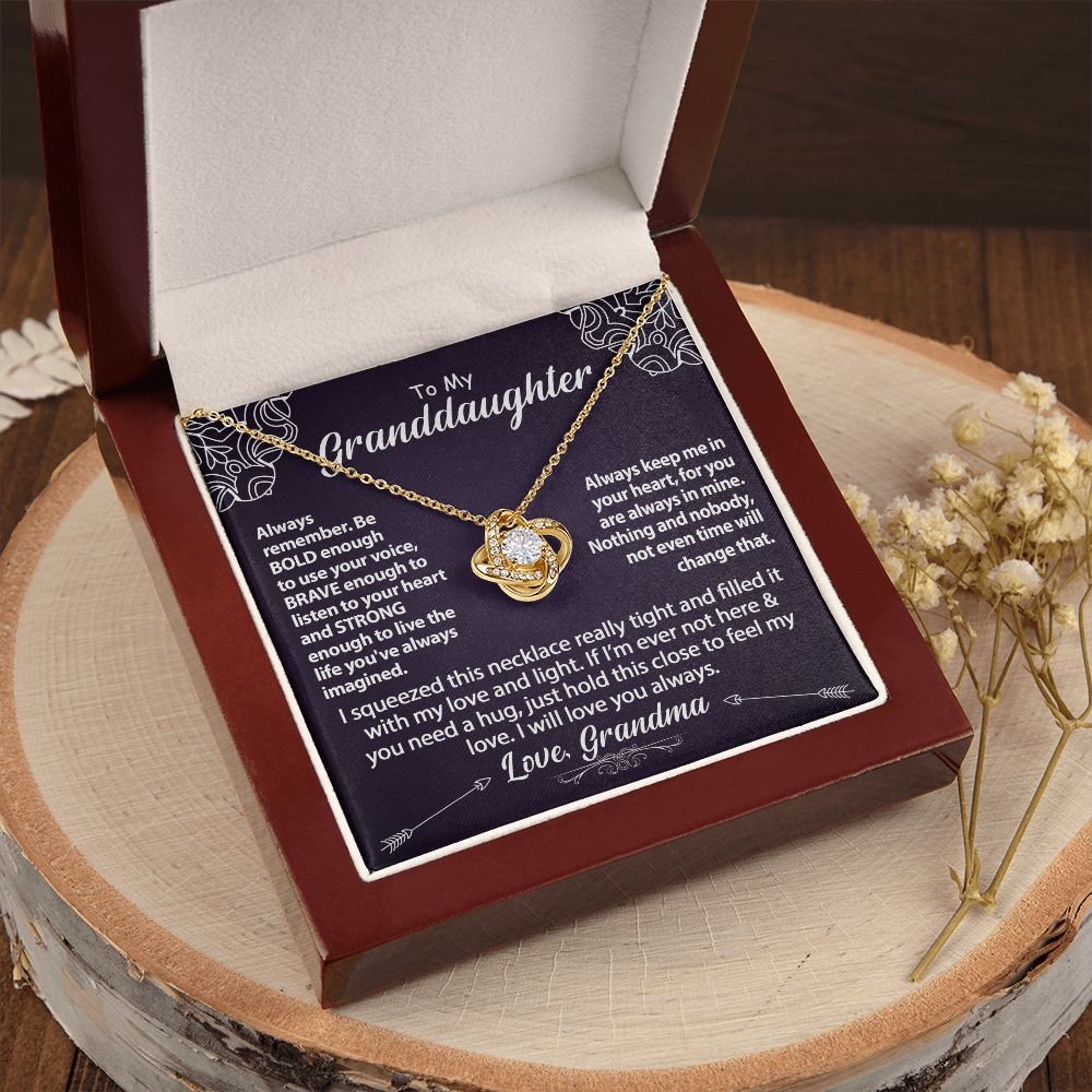 To My Granddaughter Necklace Gift - Be Bold - Love Knot #e158 - Image 10