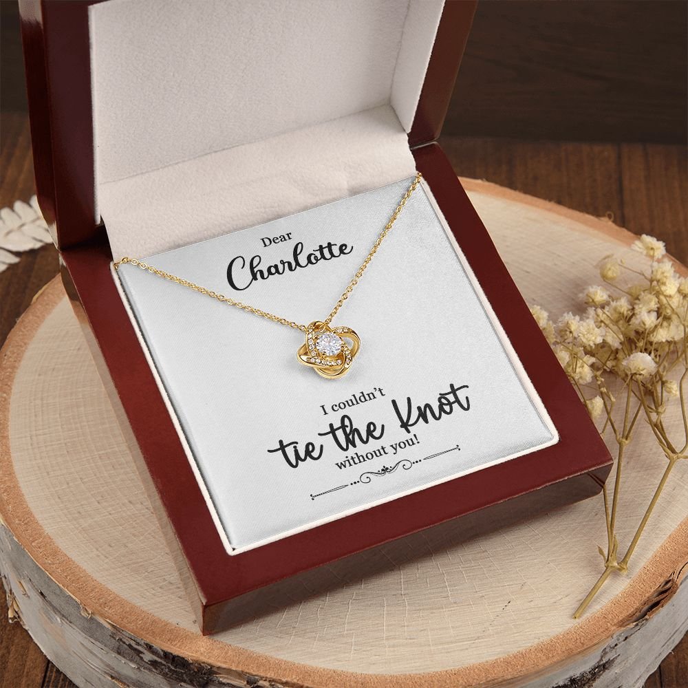To My Bridesmaid Gift - I Couldn't Tie The Knot Without You - Love Knot Necklace #e73 - Image 16