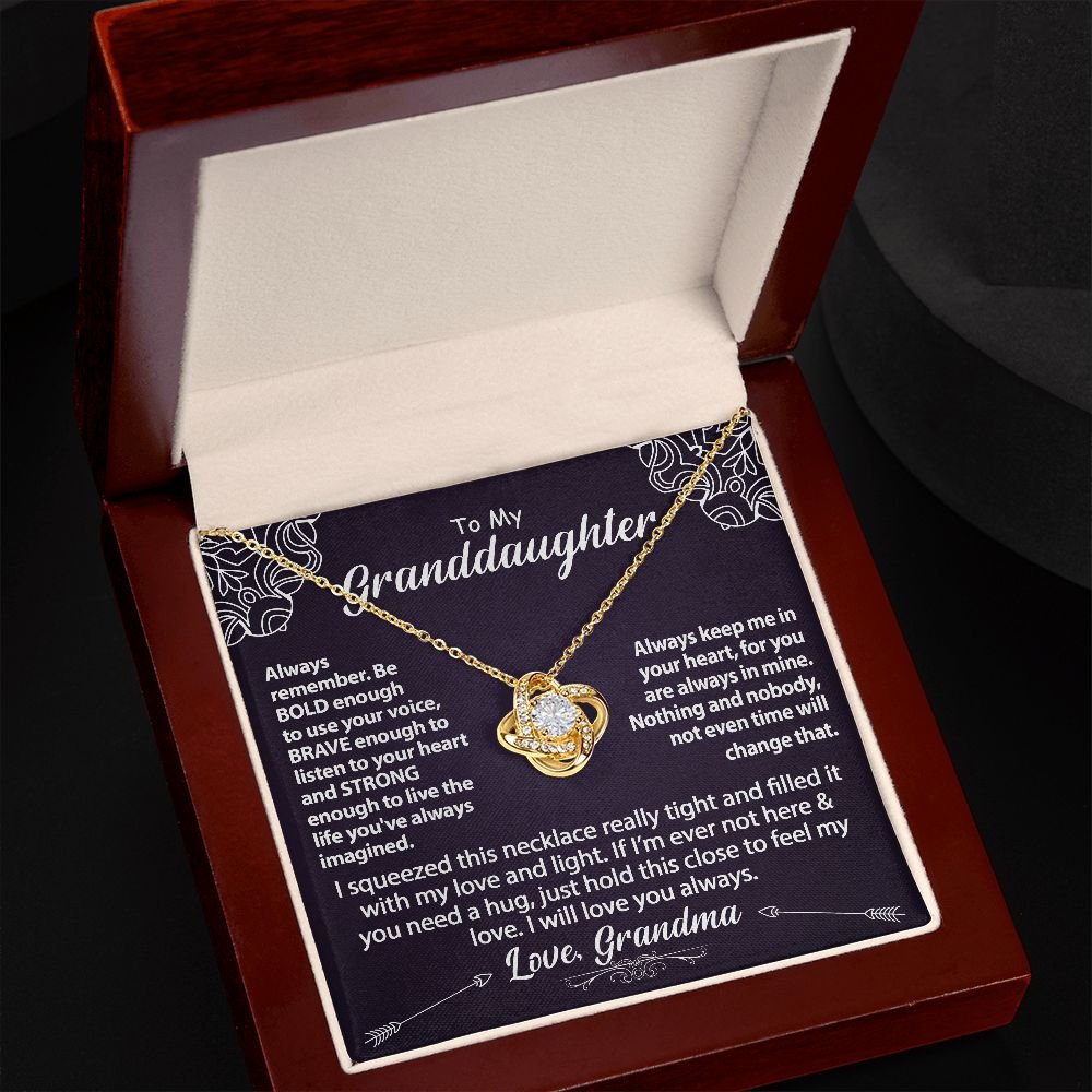 To My Granddaughter Necklace Gift - Be Bold - Love Knot #e158 - Image 6