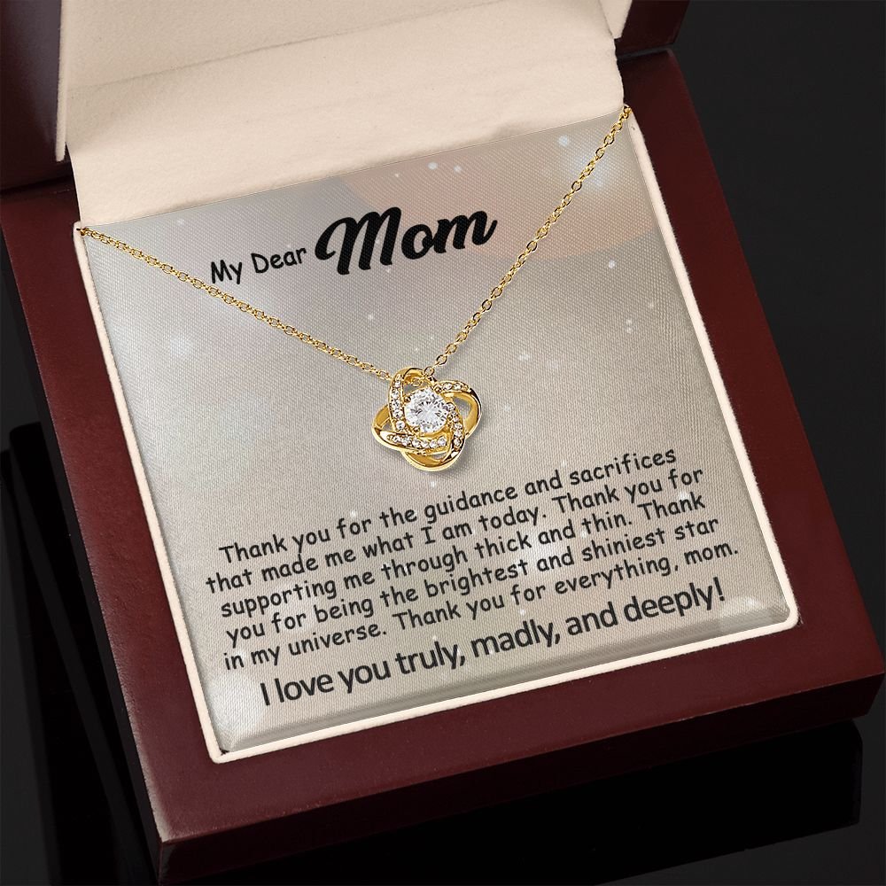 To My Mom Necklace, Mother's Day Birthday Gift Ideas From Daughter & Son, Poem Message Card Love Knot Pendant Jewelry Presents For Her #e242b - Image 18