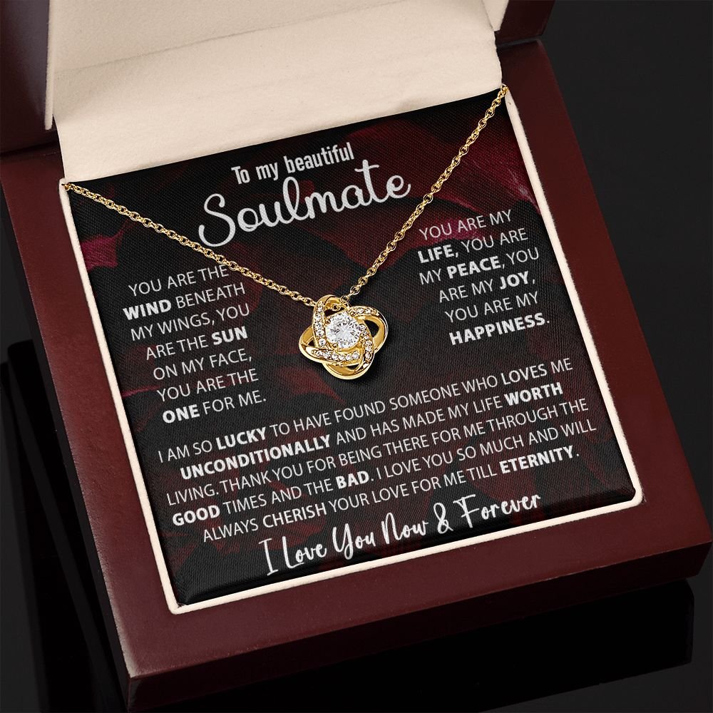 To My Soulmate Necklace Gift For Wife Girlfriend Valentine's Day Birthday Anniversary With Message Card Love Knot Pendant Gift For Her #e227 - Image 16