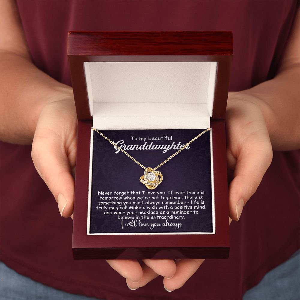To My Granddaughter Necklace Gift - Life is truly magical - Love Knot #e157 - Image 8