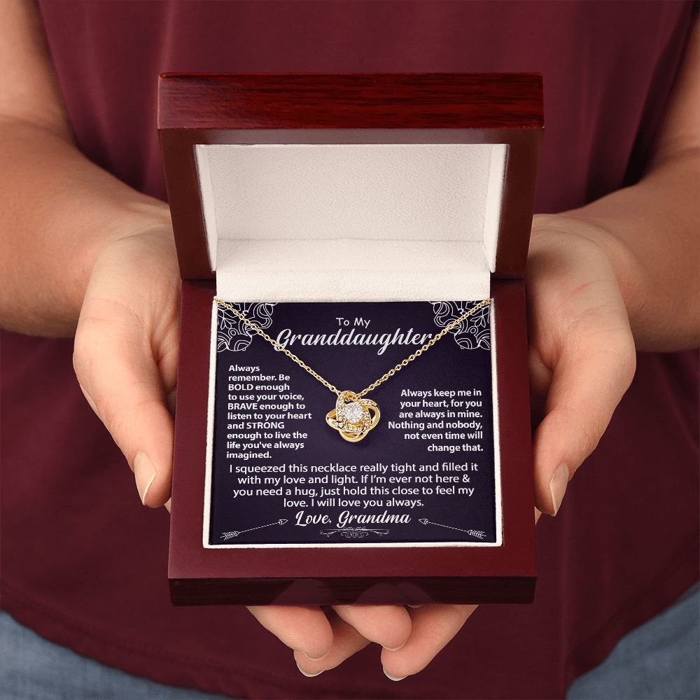To My Granddaughter Necklace Gift - Be Bold - Love Knot #e158 - Image 12