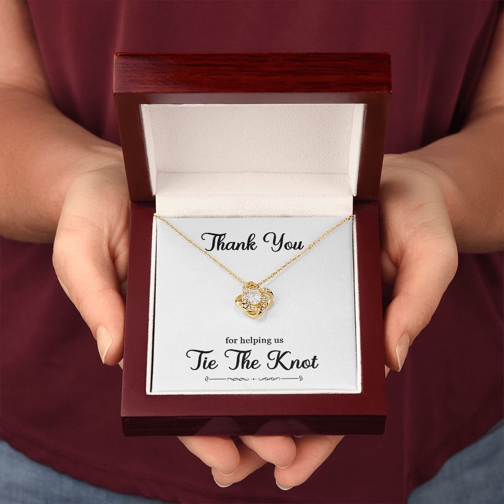 To My Bridesmaid Gift - Thank You For helping Us Tie The Knot - Love Knot Necklace #e74 - Image 12