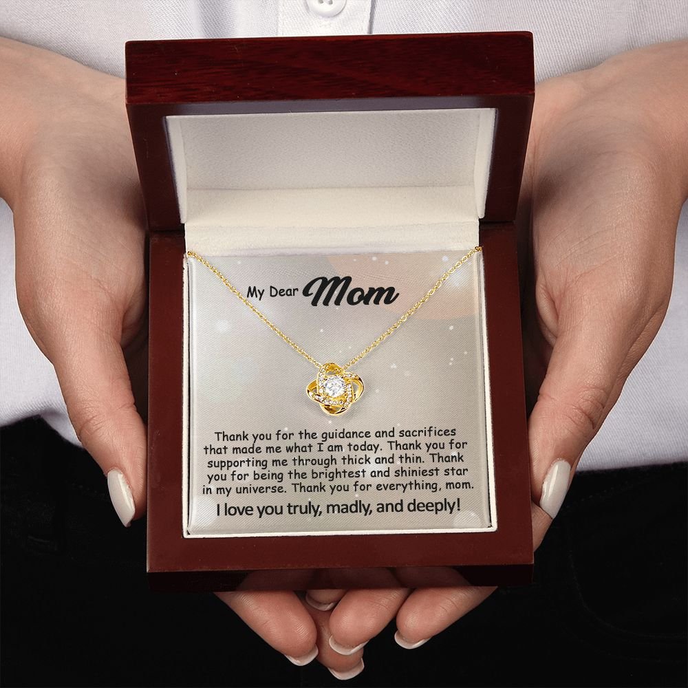 To My Mom Necklace, Mother's Day Birthday Gift Ideas From Daughter & Son, Poem Message Card Love Knot Pendant Jewelry Presents For Her #e242b - Image 17