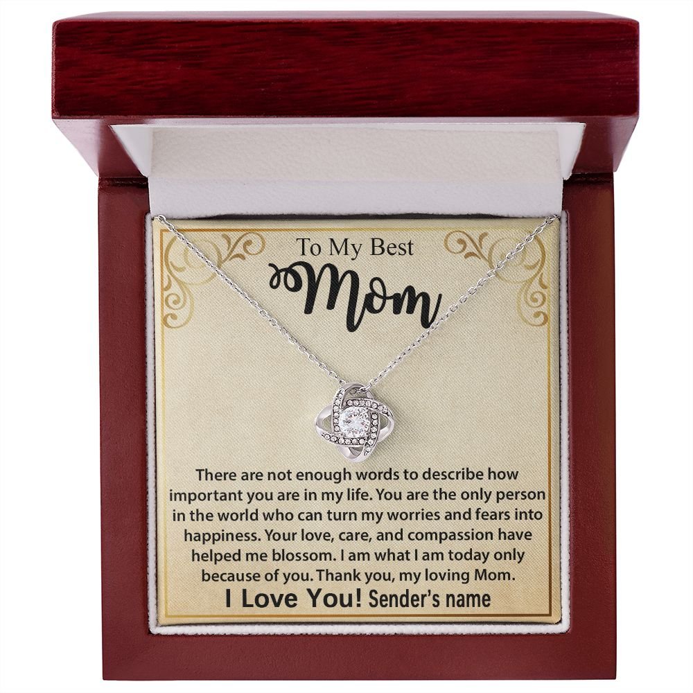Personalized Necklace For Mom - Mothers Day Gift Ideas, Birthday Christmas Gift for Mom Love Knot - Custom name #az23e246 - Image 3