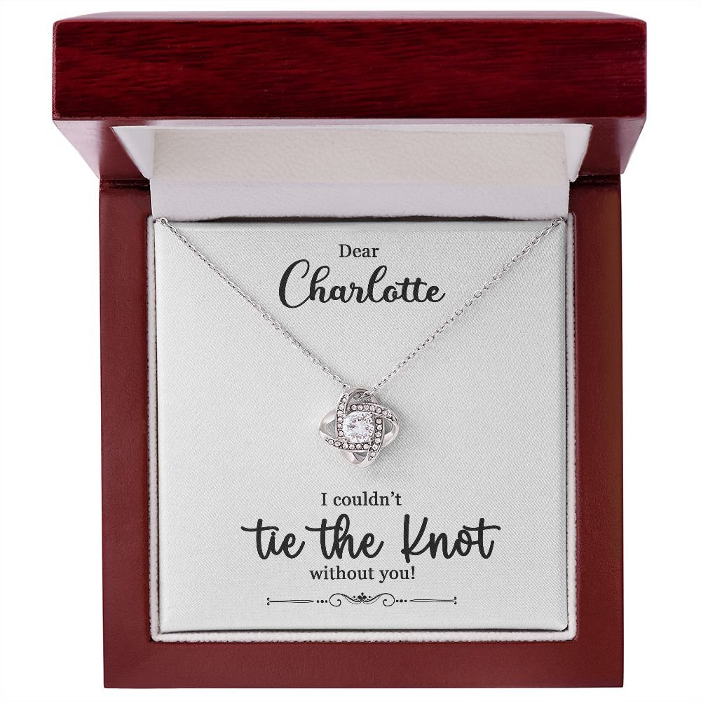 To My Bridesmaid Gift - I Couldn't Tie The Knot Without You - Love Knot Necklace #e73 - Image 5