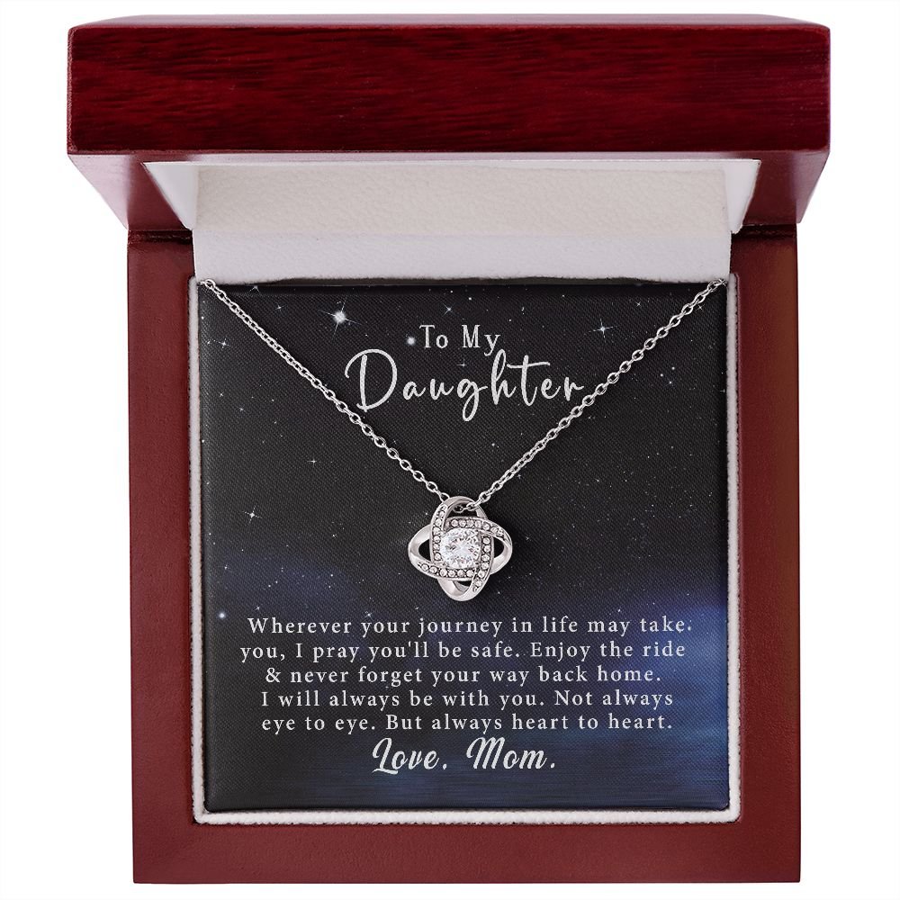 To My Daughter Love Knot Necklace Gift From Mom - Always heart to heart #e40 - Image 8