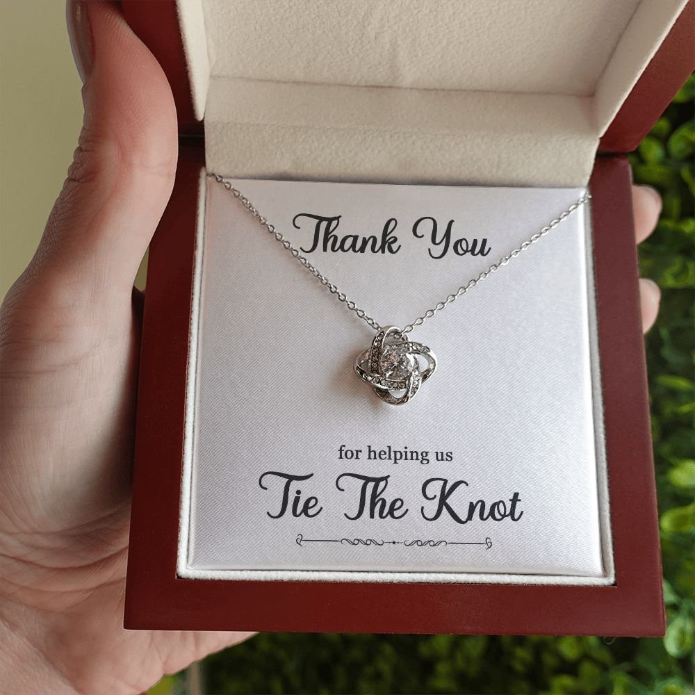 To My Bridesmaid Gift - Thank You For helping Us Tie The Knot - Love Knot Necklace #e74 - Image 25