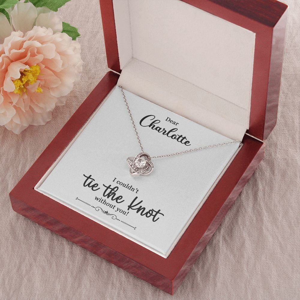 To My Bridesmaid Gift - I Couldn't Tie The Knot Without You - Love Knot Necklace #e73 - Image 19