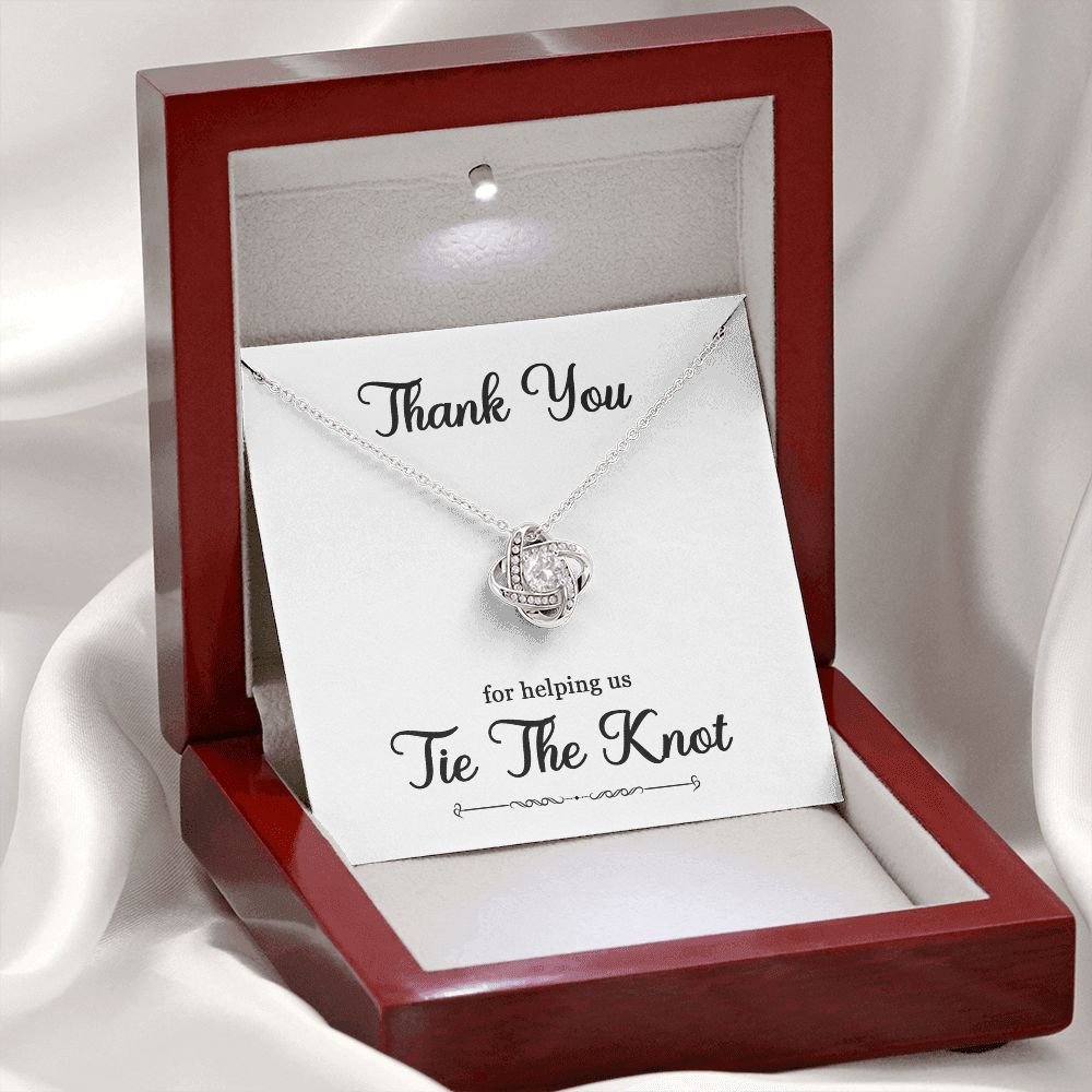 To My Bridesmaid Gift - Thank You For helping Us Tie The Knot - Love Knot Necklace #e74 - Image 20