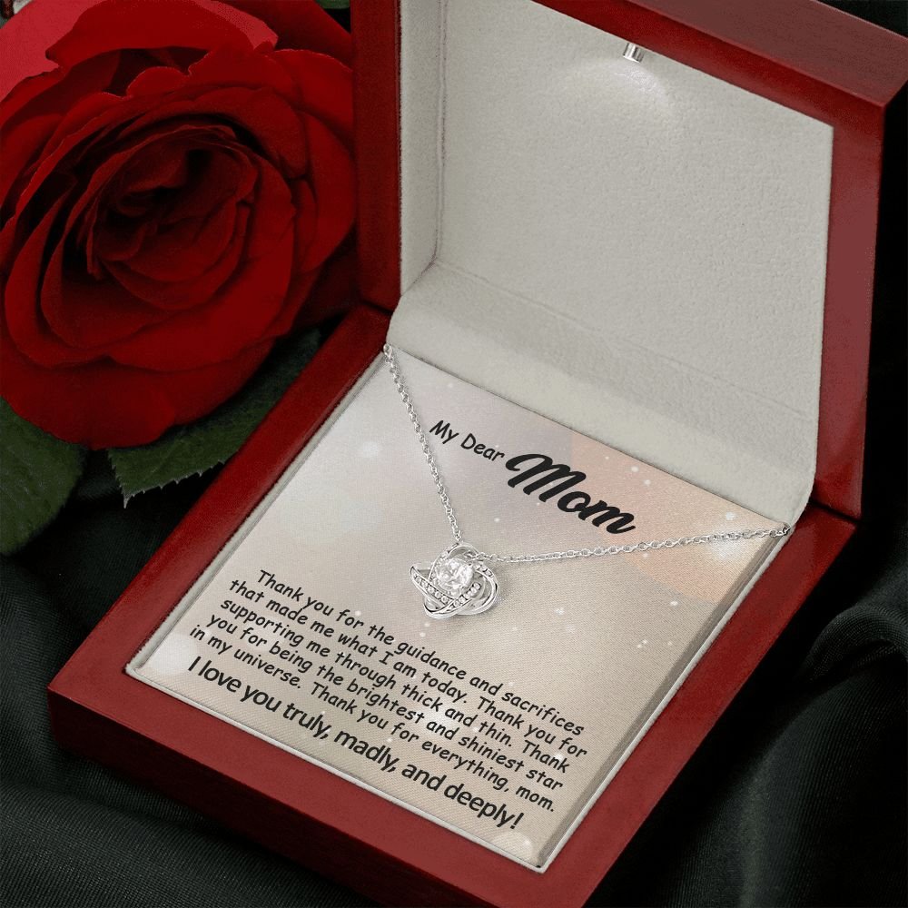 To My Mom Necklace, Mother's Day Birthday Gift Ideas From Daughter & Son, Poem Message Card Love Knot Pendant Jewelry Presents For Her #e242b - Image 13