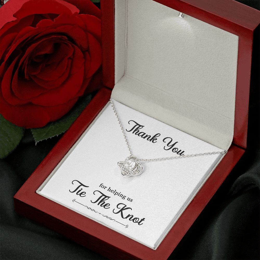 To My Bridesmaid Gift - Thank You For helping Us Tie The Knot - Love Knot Necklace #e74 - Image 27