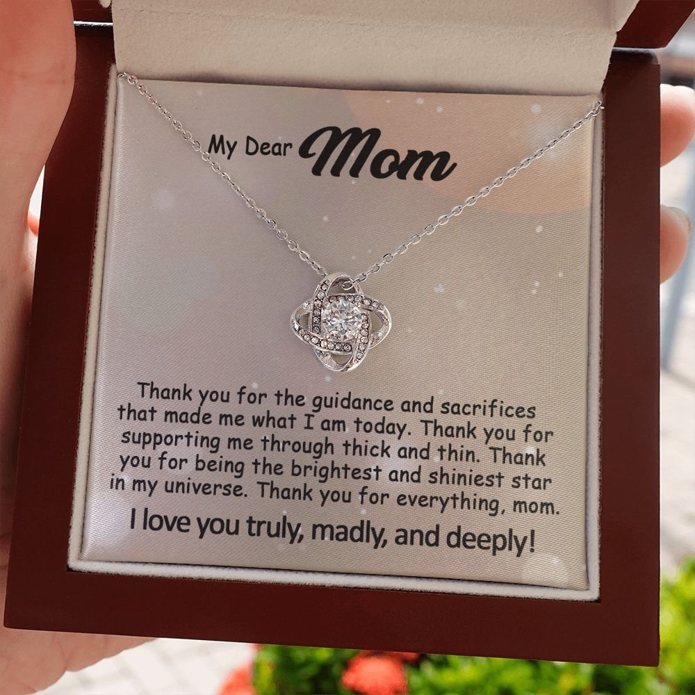 To My Mom Necklace, Mother's Day Birthday Gift Ideas From Daughter & Son, Poem Message Card Love Knot Pendant Jewelry Presents For Her #e242b - Image 14