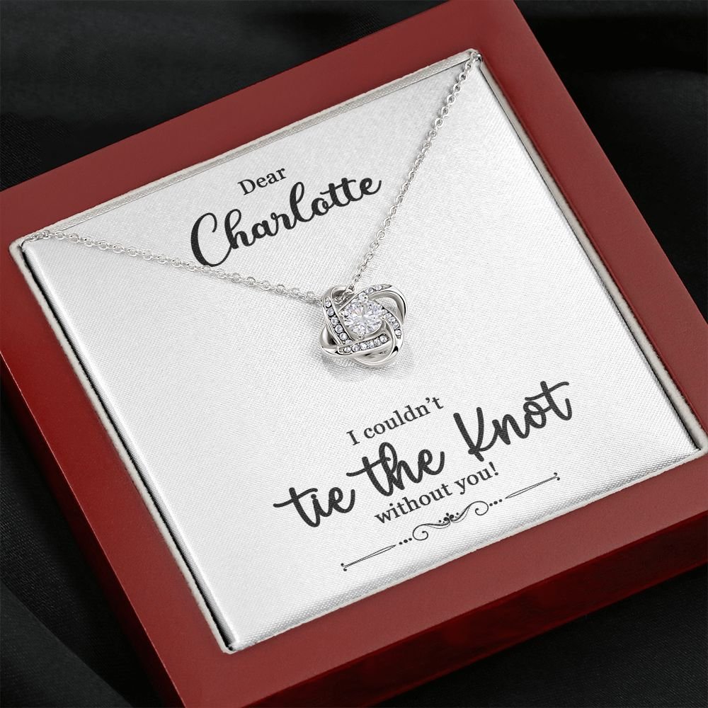 To My Bridesmaid Gift - I Couldn't Tie The Knot Without You - Love Knot Necklace #e73 - Image 22