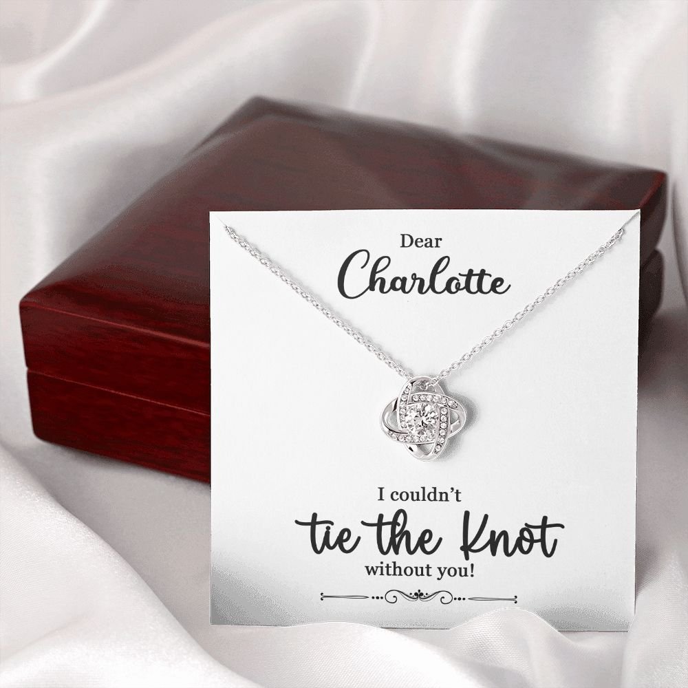 To My Bridesmaid Gift - I Couldn't Tie The Knot Without You - Love Knot Necklace #e73 - Image 21