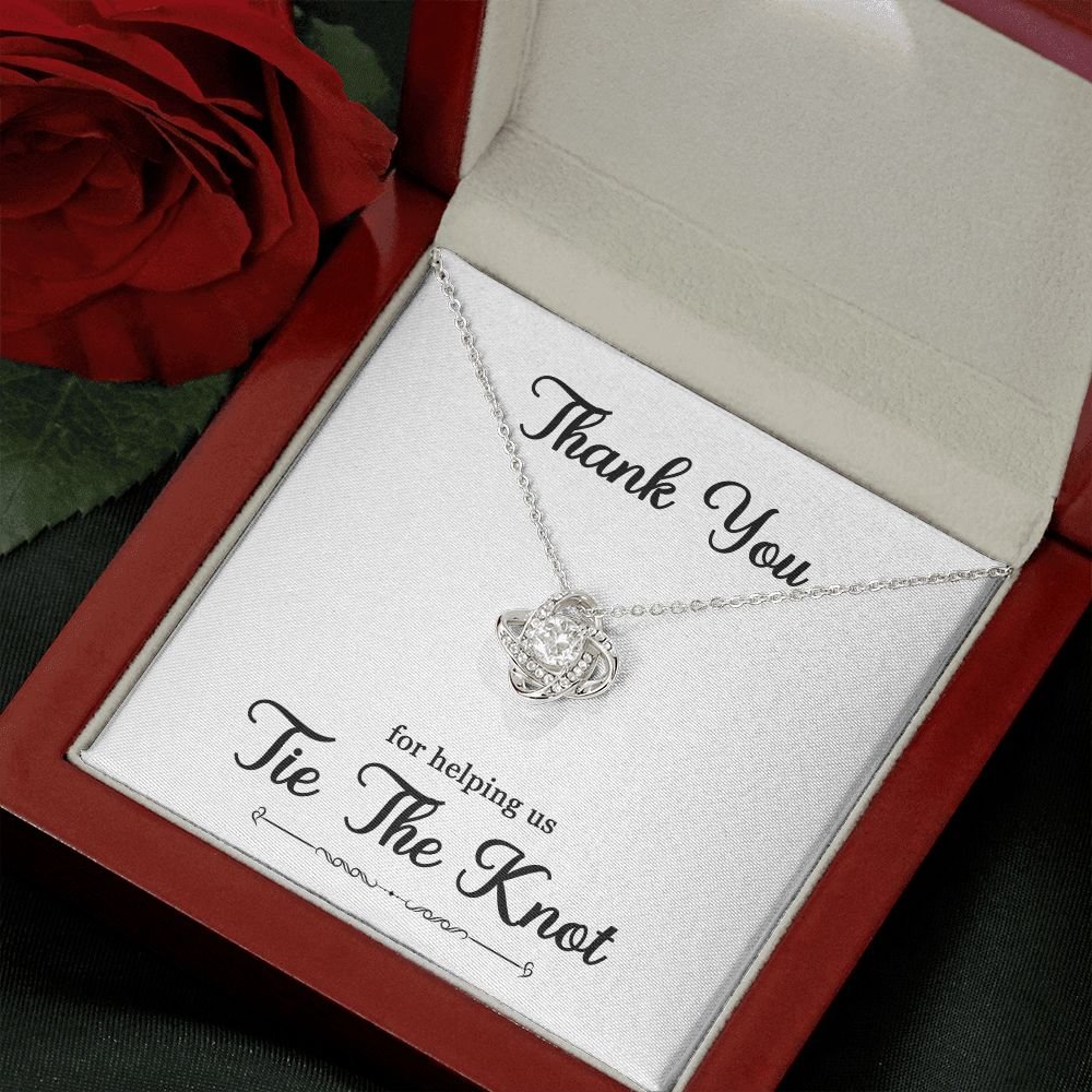 To My Bridesmaid Gift - Thank You For helping Us Tie The Knot - Love Knot Necklace #e74 - Image 26