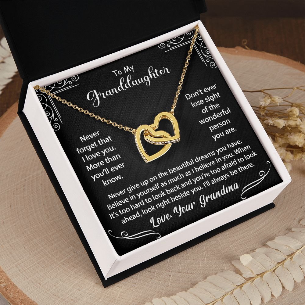 To My Granddaughter - Never forget that I love you - Interlocking Hearts #e68 - Image 7
